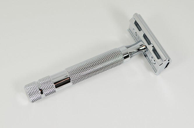 Rockwell 2C White Chrome Double Edge Safety Razor 6 - Piece Shaving Set