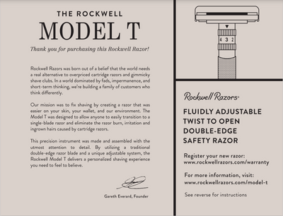 Rockwell Model T2 Adjustable Safety Razor (Gunmetal)