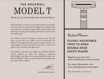 Rockwell Model T2 Adjustable Safety Razor (Rose Gold)