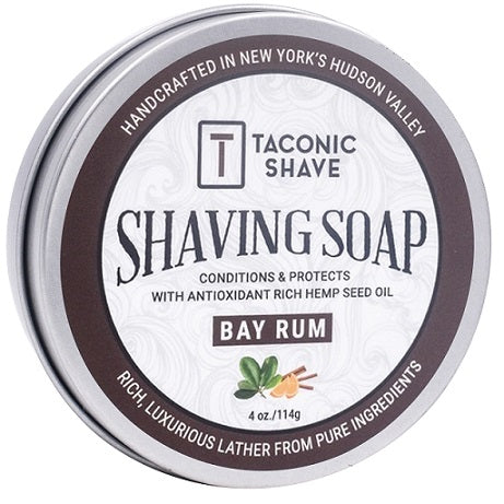Taconic Bay Rum Glycerin Hemp Oil Shaving Soap 4 oz
