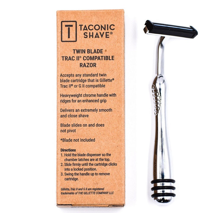 Taconic Shave Chrome Twin Blade Trac ll Compatible Razor