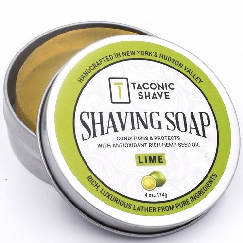 Taconic Lime Glycerin Hemp Oil Shaving Soap 4 oz