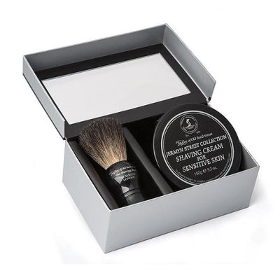 Taylor of Old Bond Street Gift Set Pure Badger Shaving Brush & Jermyn Street Sensitive Skin Shave Cream