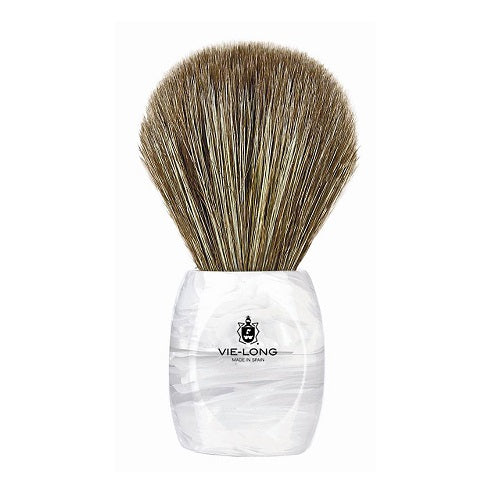 Vie-Long Horse Hair Shaving Brush (Acrylic White & Transparent Handle)