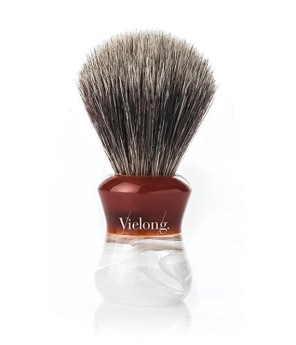 Vie-Long Mixed Badger & Horse Hair Shaving Brush (Red & White Acrylic Handle)