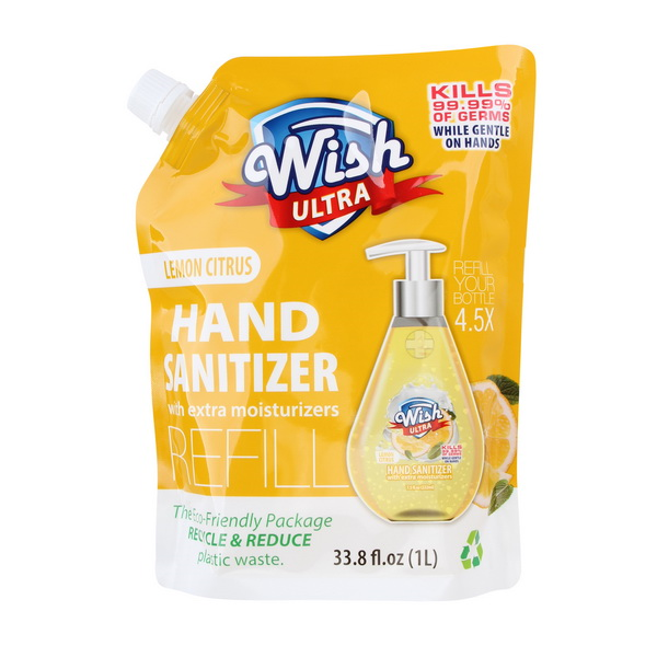 Wish Refill Pack 1 Liter Scented Hand Sanitizer – Lemon