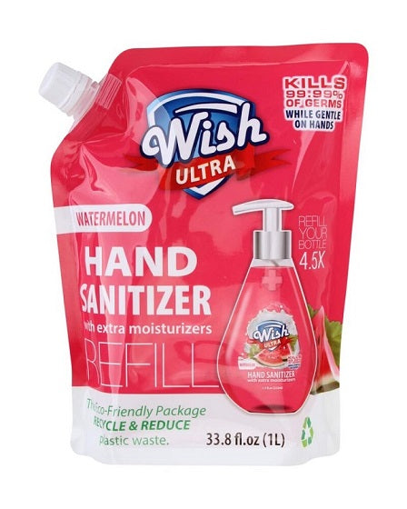 Wish Refill Pack 1 Liter Scented Hand Sanitizer–Watermelon